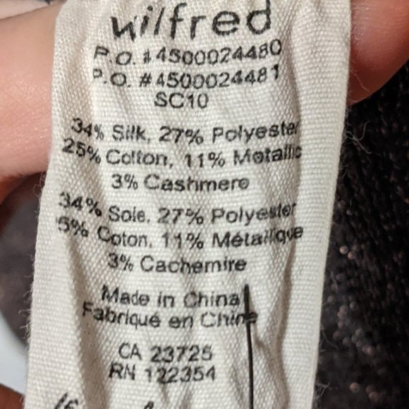 Aritzia Wilfred | Metallic Silk and Cashmere Balzac Sweater - Picture 7 of 7